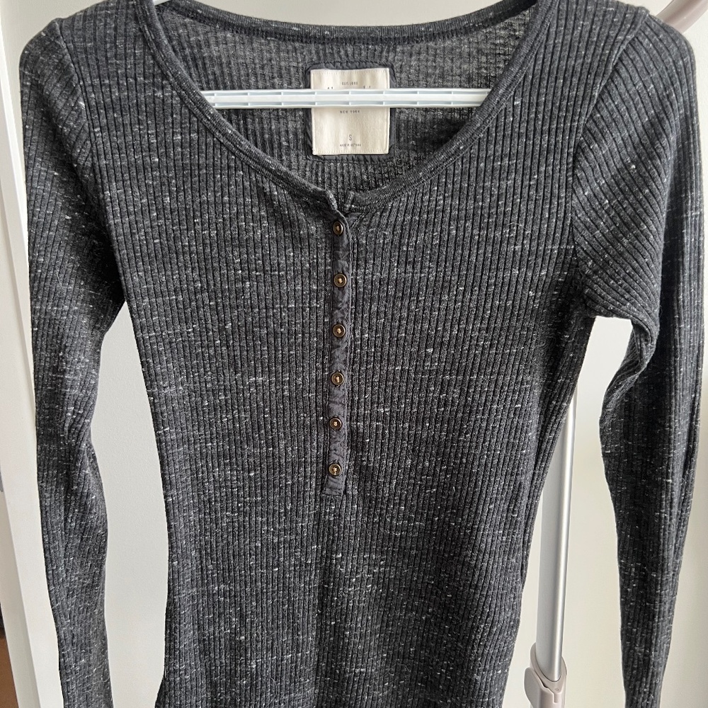 Abercrombie Grey Button Down Henley